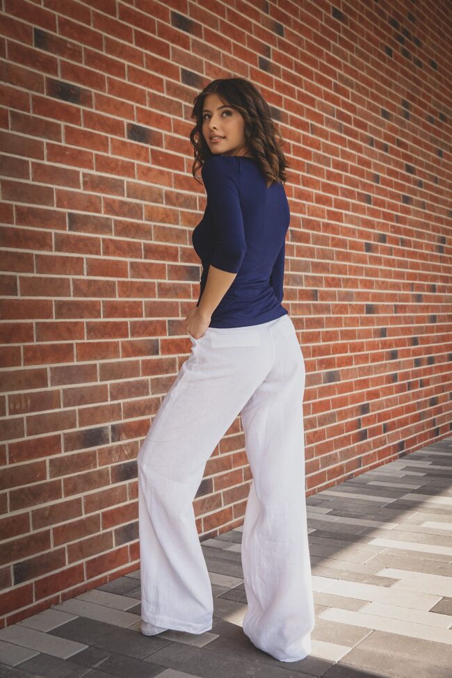 Slim fit úpletový top s prekríženými ramenami - Image 2