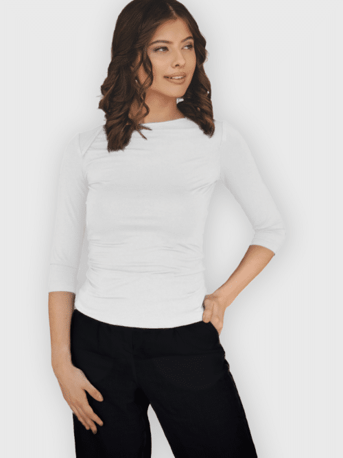 Slim fit úpletový top s prekríženými ramenami v predobjednávke