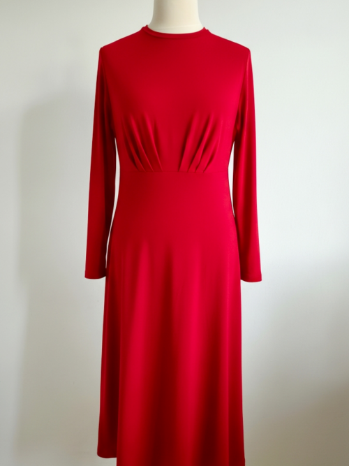 Midi šaty so záhybmi z viskózového úpletu